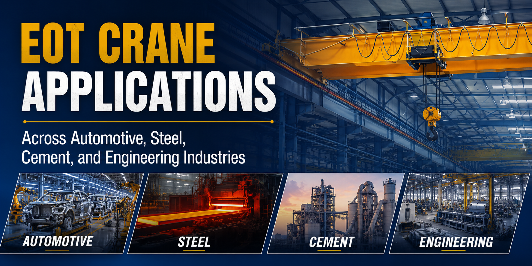 EOT Crane Applications Across Automotive, Steel, Cement, and Engineering Industries